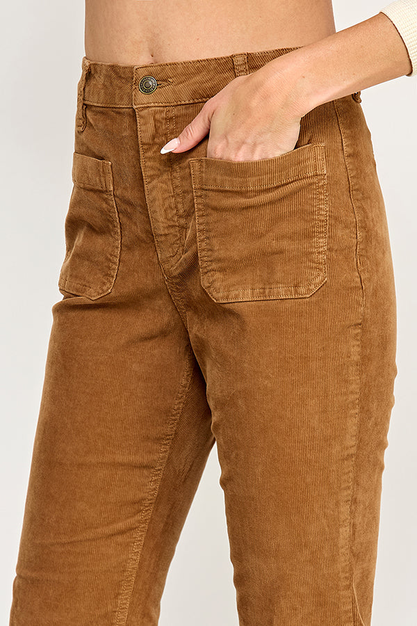 HIGH RISE FLARE JEANS IN CAMEL (P-SP-P105CM)
