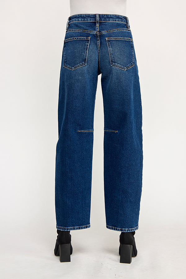 HIGH RISE BALLOON JEANS IN MEDIUM DARK (P-SP-P106CI)