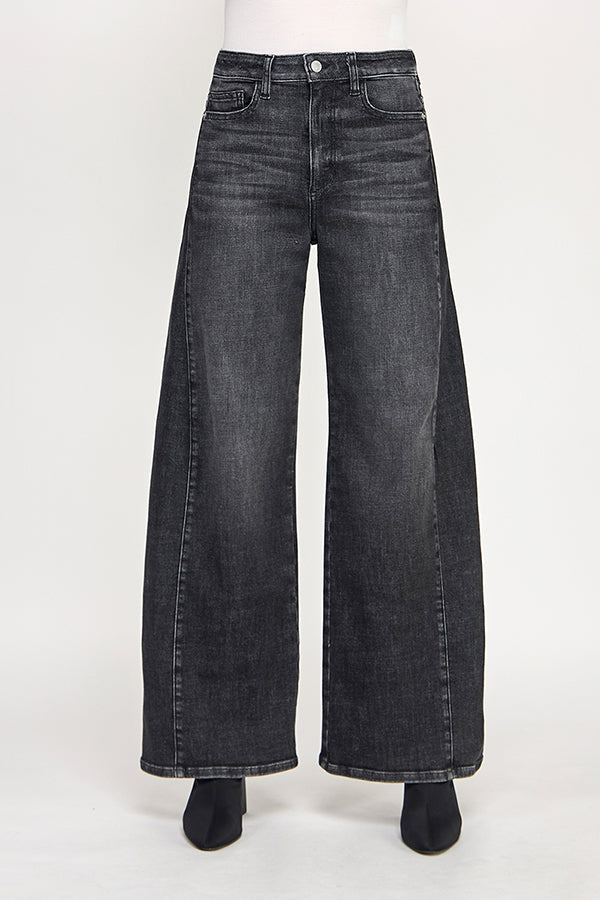 HIGH RISE WIDE LEG JEANS IN BLACK (P-SP-P111BK)