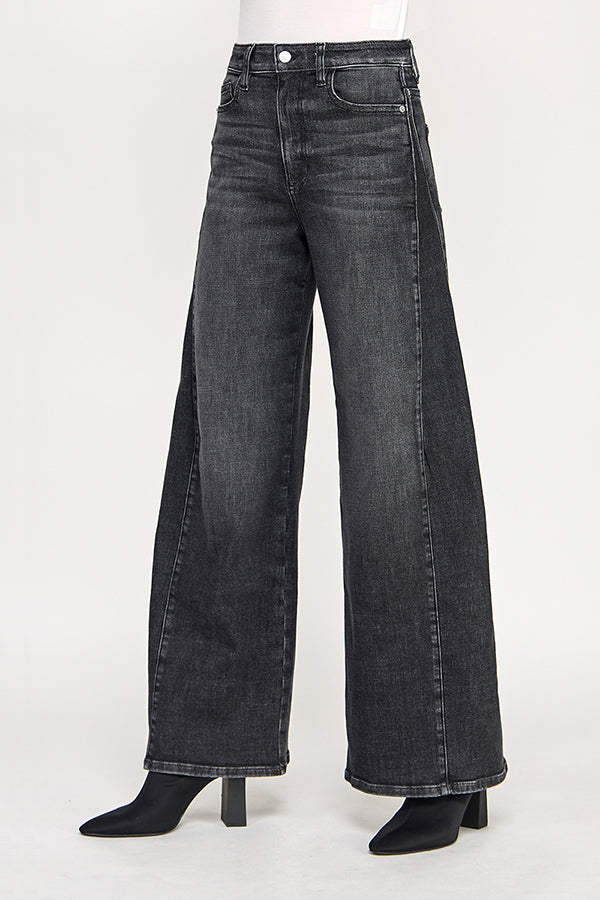 HIGH RISE WIDE LEG JEANS IN BLACK (P-SP-P111BK)