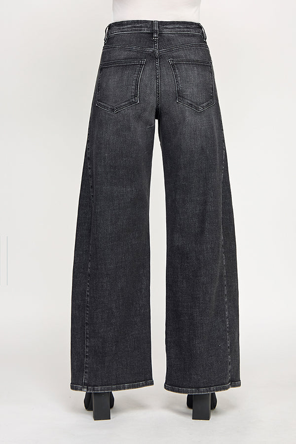 HIGH RISE WIDE LEG JEANS IN BLACK (P-SP-P111BK)