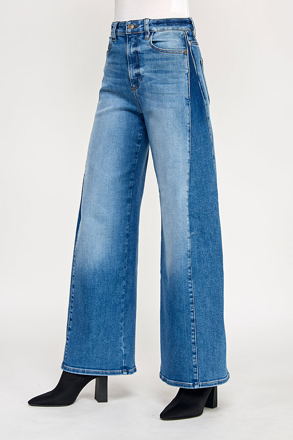 HIGH RISE WIDE LEG JEANS IN MEDIUM (P-SP-P111BL)