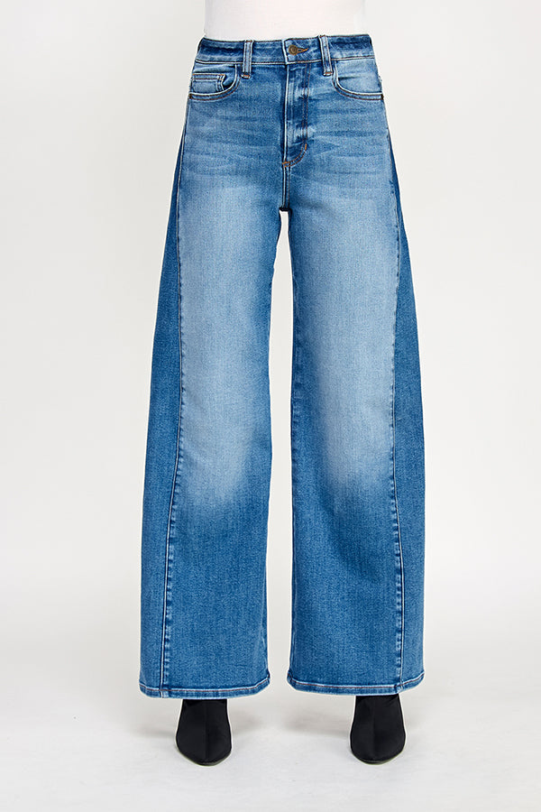 HIGH RISE WIDE LEG JEANS IN MEDIUM (P-SP-P111BL)