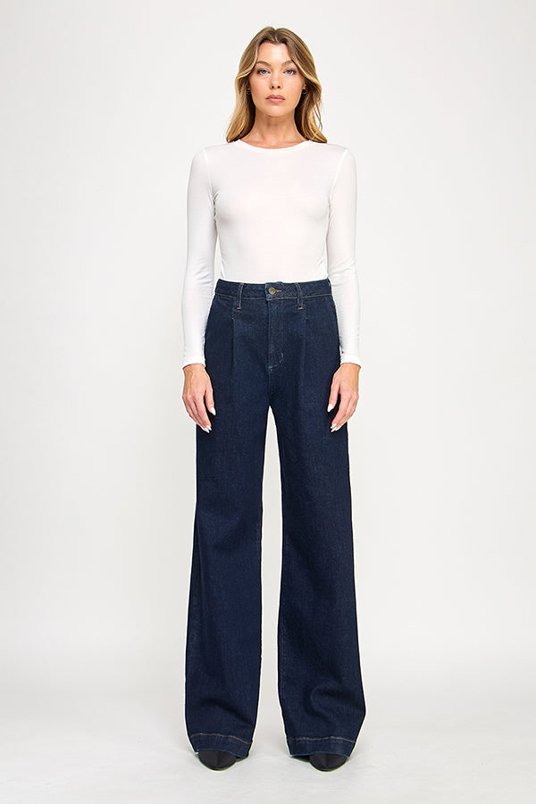 HIGH RISE WIDE LEG JEANS (P-SP-P118)