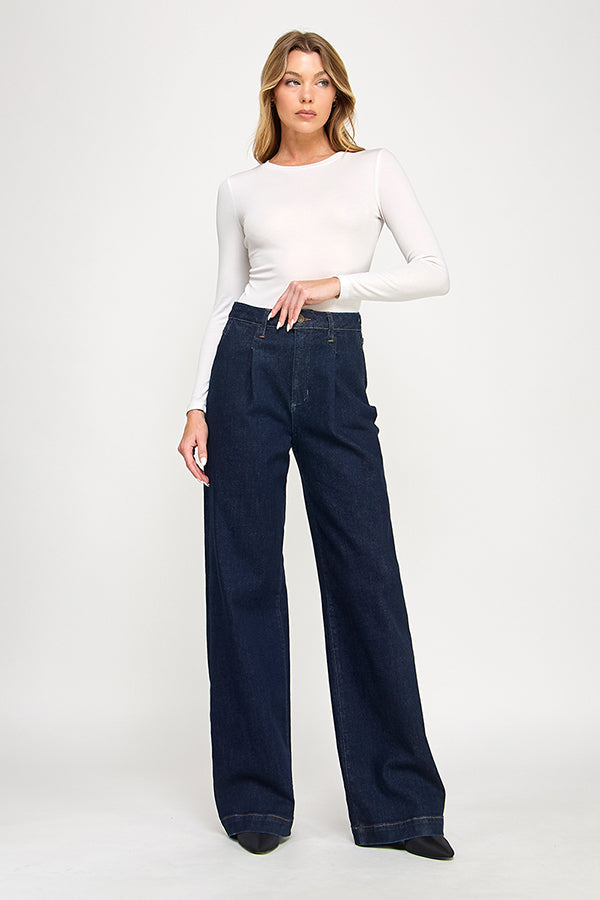 HIGH RISE WIDE LEG JEANS (P-SP-P118)