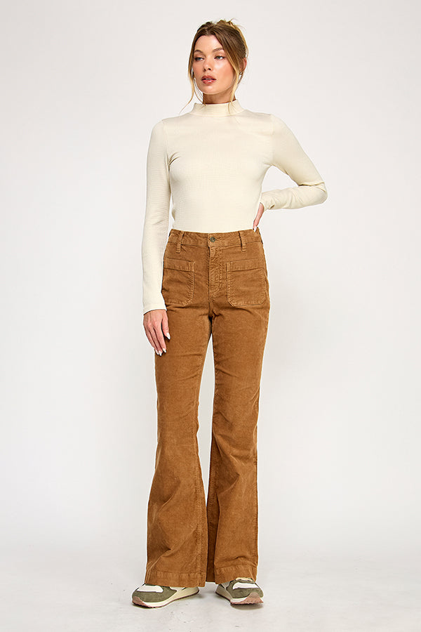 HIGH RISE FLARE JEANS IN CAMEL (P-SP-P105CM)