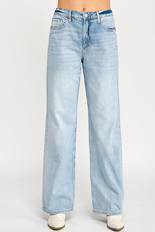 ♡20% OFF♡ HIGH RISE WIDE LEG JEANS IN LIGHT VINTAGE WASH