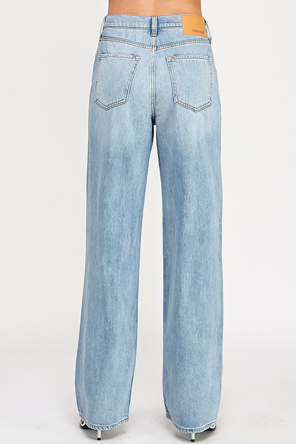 HIGH RISE WIDE LEG JEANS - MEDIUM LIGHT