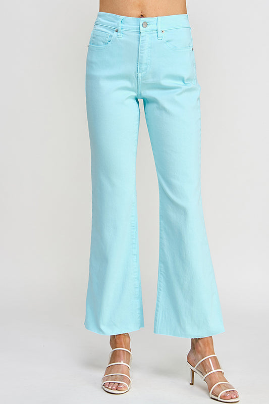 ♡SUPER SALE♡ HIGH RISE KICK FLARE WITH RAW CUT HEM IN LIMPET SHELL